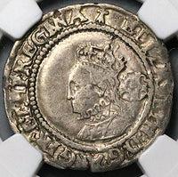 1572 NGC XF 40 Elizabeth I 6 Pence Hammered England Great Britain Silver Coin (25011401C)