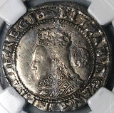 1591 NGC VF 35 Elizabeth I 6 Pence Britain England Superb Portrait Hammered Silver Coin (24092201C)