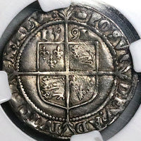 1591 NGC VF 35 Elizabeth I 6 Pence Britain England Superb Portrait Hammered Silver Coin (24092201C)