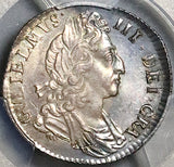 1697 PCGS MS 63 William III 6 Pence Great Britain England 3rd Bust Silver Coin (25011902C)