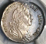 1697 PCGS MS 63 William III 6 Pence Great Britain England 3rd Bust Silver Coin (25011902C)