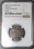 1820 NGC XF 45 Caracas 2 Reales Venezuela F7 Royalist Silver Coin (25031202C)