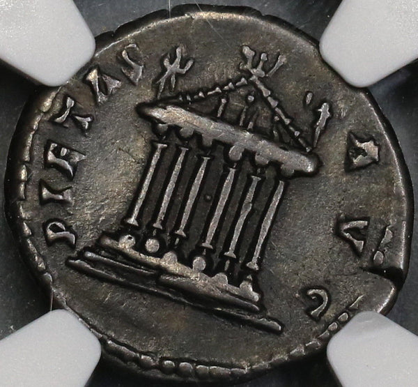 138 NGC Ch VF Faustina Sr Roman Empire Denarius Temple Pietas Rare Pedigree (20081401C)