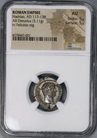 134 HADRIAN NGC AU Roman Empire Denarius Felicitas 5/5 5/5 (18082602C)