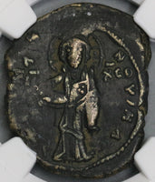 1059 Constantine X Eudocia Christ Byzantine Follis NGC VF Pedigree (19042701C)