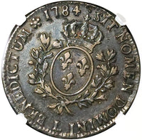 1784-L NGC XF 45 France Louis XVI Ecu Crown Bayonne Mint Silver Coin (24083101D)