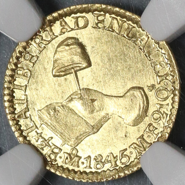 1845-Mo NGC MS 63 Mexico Gold 1/2 Escudo Mint State Coin POP 1/2 (20011001C)