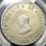 1915 PCGS MS 62 Oaxaca 2 Dos Pesos Mexico Revolution Silver Coin (20060601C)