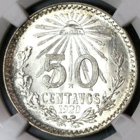 1920 NGC MS 65 Mexico 50 Centavos Mint State Silver Coin (19100404C)