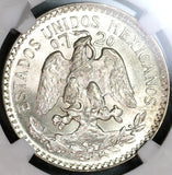 1920 NGC MS 65 Mexico 50 Centavos Mint State Silver Coin (19100404C)