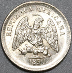 1890-Zs Mexico 5 Centavos UNC Zacatecas Silver Coin (20060504R)