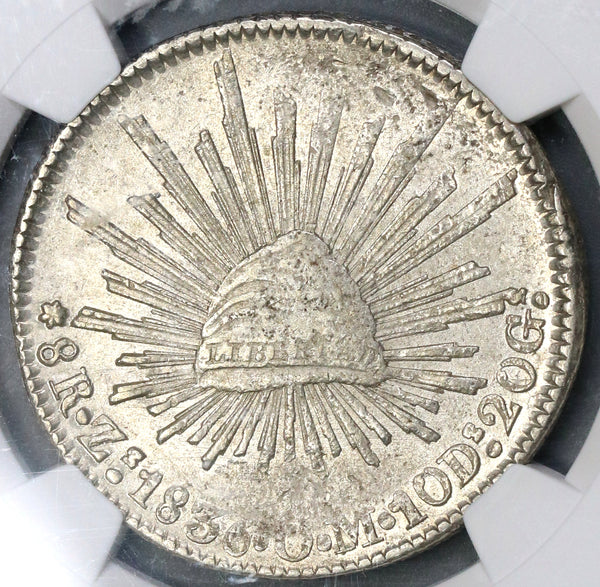1836-Zs NGC MS 61 Mexico Silver 8 Reales Rare Grade Coin POP 2/2 
