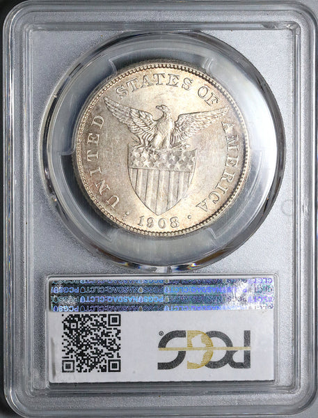 1908-S PCGS AU 58 Philippines Peso Silver USA Coin (23032803C
