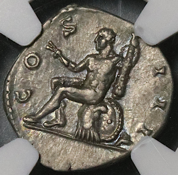 125 NGC Ch XF Hadrian Roman Empire Denarius Hercules Club Shield 5/5 5/5 (21091501C)