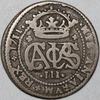 1711 Spain 2 Reales Carlos III Silver Barcelona Austria Pretender Coin (20071303R)