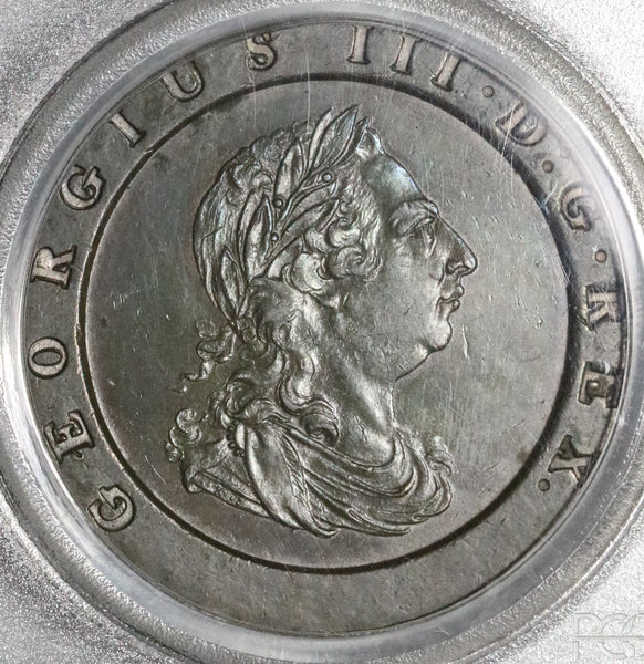 1797 PCGS AU 58 George III 2 Pence Cartwheel Soho Great Britain Coin  (21062601D)