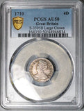 1710 PCGS AU 50 Anne 4 Pence Groat Great Britain Stuart Silver Coin (22091801C)