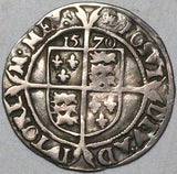 1570 Elizabeth I 6 Pence AVF Britain England Silver Tudor Rose Coin (22111501R)