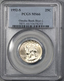 1952-S PCGS MS 66 Washington Quarter Dollar United States Coin (19020604C)